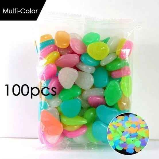 Glow in the Dark Pebbles – 100pcs Luminous Resin Stones for Garden, Aquarium & Decor (Random Colors)