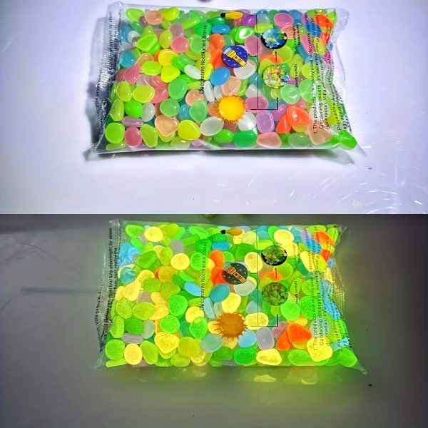 Glow in the Dark Pebbles – 100pcs Luminous Resin Stones for Garden, Aquarium & Decor (Random Colors)