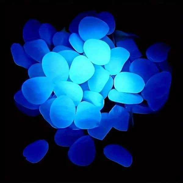 Glow in the Dark Pebbles – 100pcs Luminous Resin Stones for Garden, Aquarium & Decor (Random Colors)