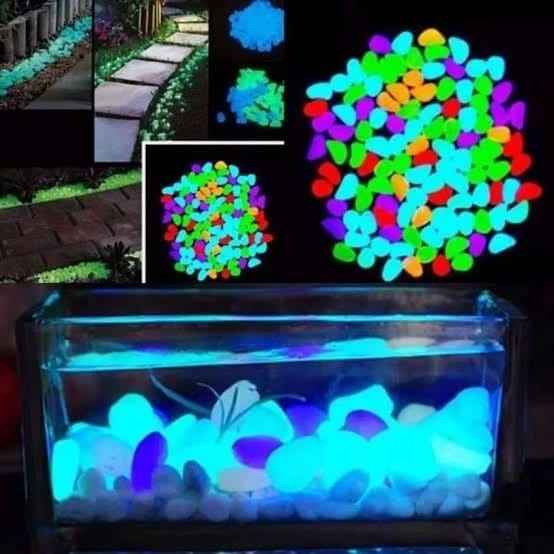 Glow in the Dark Pebbles – 100pcs Luminous Resin Stones for Garden, Aquarium & Decor (Random Colors)