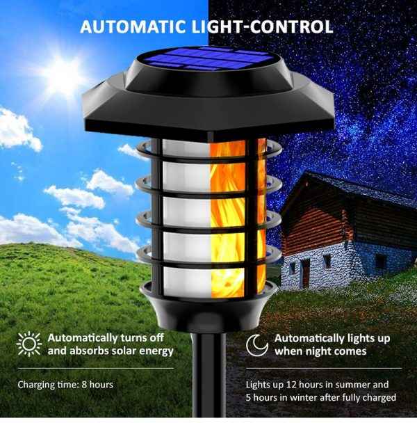 2-in-1 Solar Flame Lamp | Waterproof LED Outdoor Garden Light