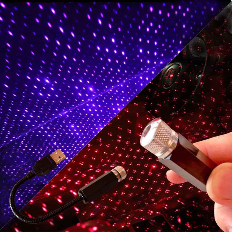 Romantic Car Roof Star Projector – USB LED Galaxy Light