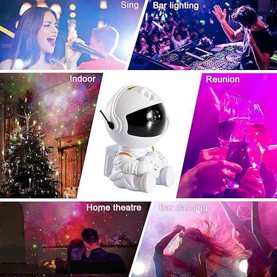 Astronaut Galaxy Projector Lamp | LED Night Light for Bedrooms