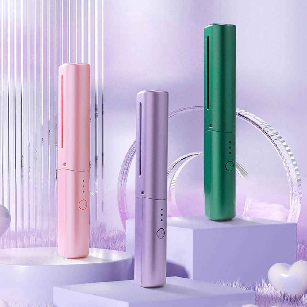 Cordless Hair Straightener Brush, USB Rechargeable, Anti-Scald, 70min Battery Life, Portable for Home & Travel