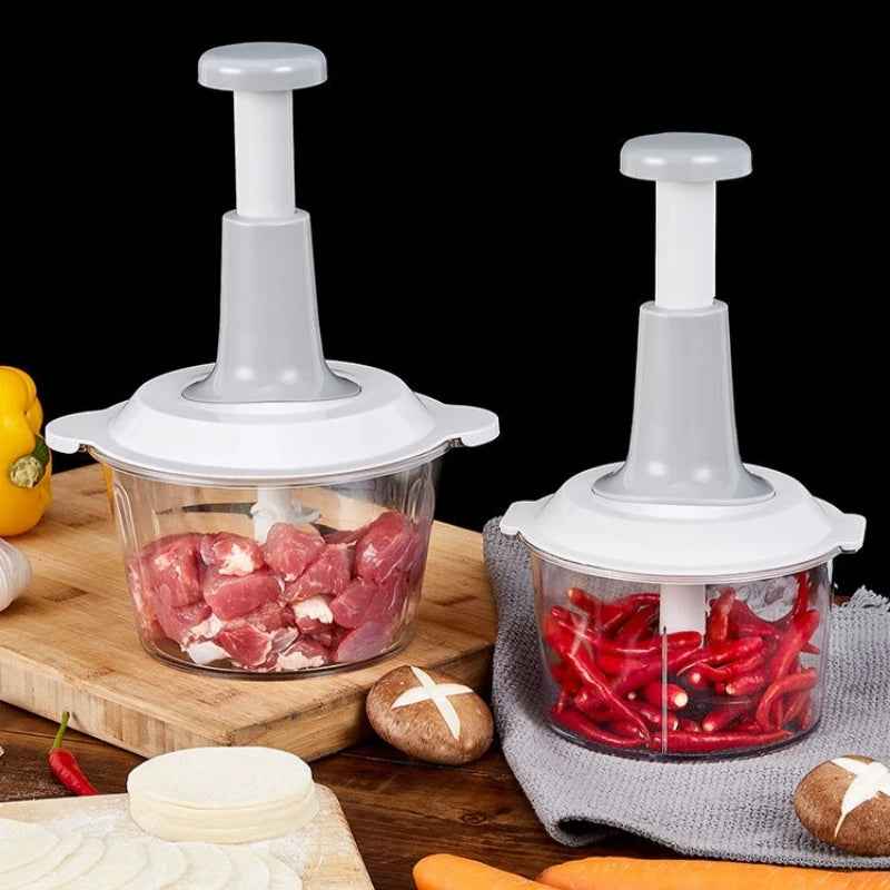 Manual Hand Push Chopper | 1500ml Multi-Functional Vegetable & Meat Cutter (Random Color)
