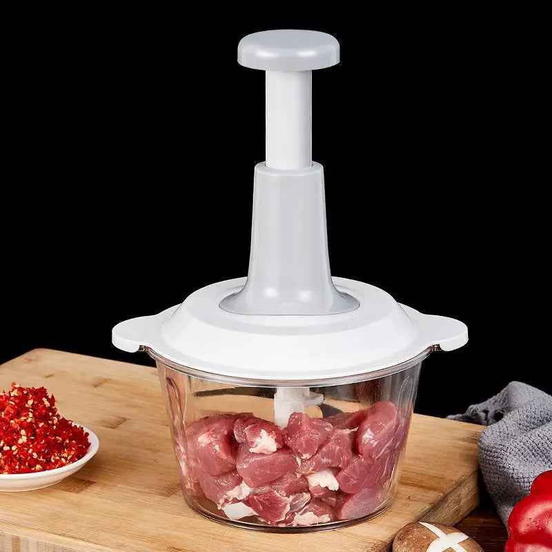 Manual Hand Push Chopper | 1500ml Multi-Functional Vegetable & Meat Cutter (Random Color)