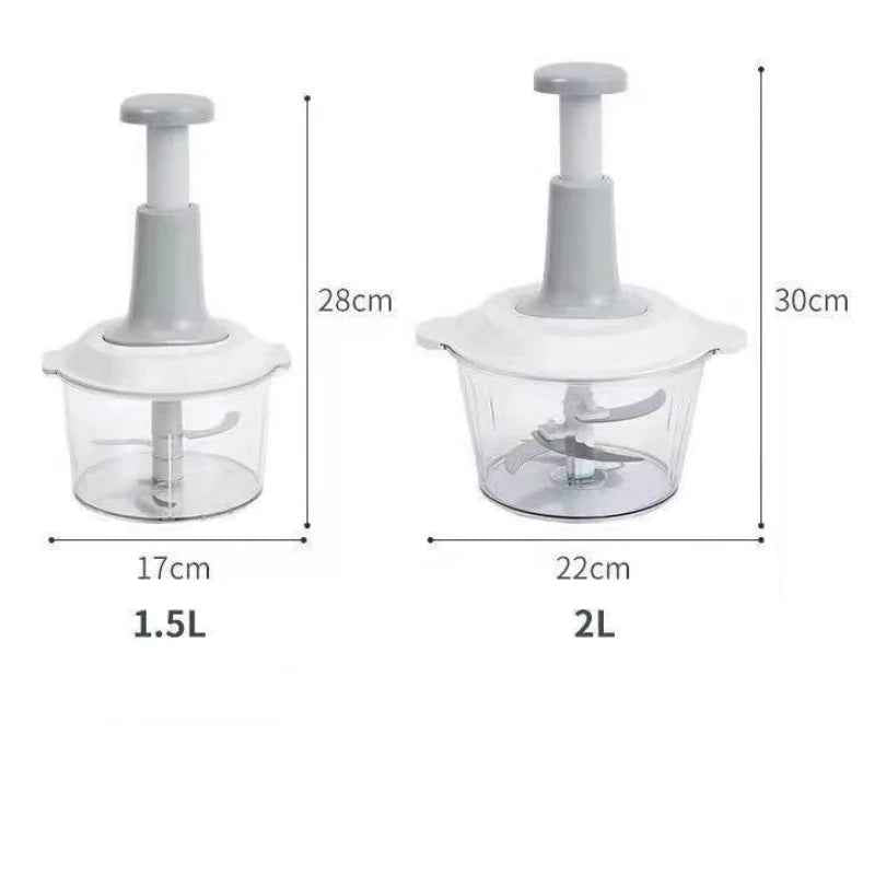 Manual Hand Push Chopper | 1500ml Multi-Functional Vegetable & Meat Cutter (Random Color)