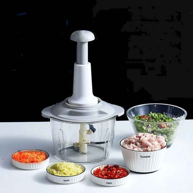 Manual Hand Push Chopper | 1500ml Multi-Functional Vegetable & Meat Cutter (Random Color)