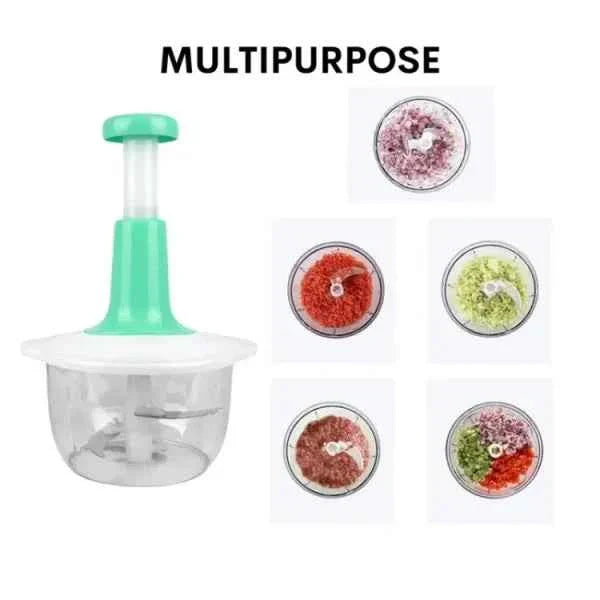 Manual Hand Push Chopper | 1500ml Multi-Functional Vegetable & Meat Cutter (Random Color)