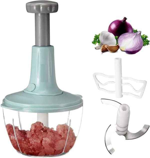 Manual Hand Push Chopper | 1500ml Multi-Functional Vegetable & Meat Cutter (Random Color)