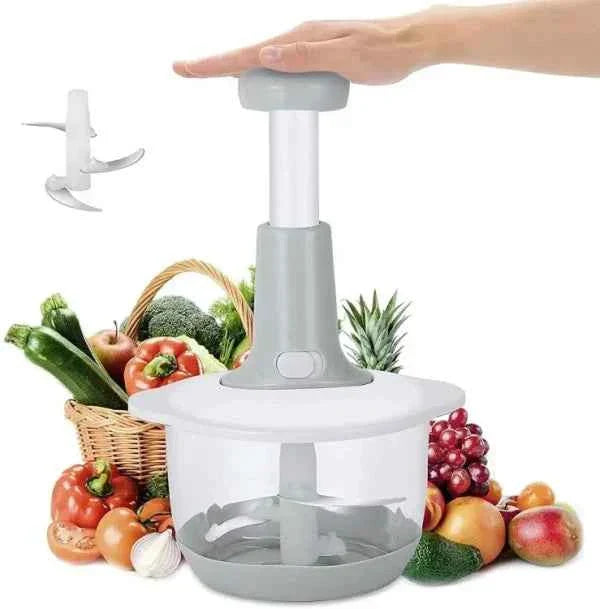 Manual Hand Push Chopper | 1500ml Multi-Functional Vegetable & Meat Cutter (Random Color)