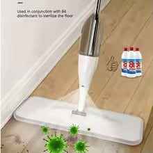 White Group Rotary Mop with Handle – Washable Microfiber Cleaning System