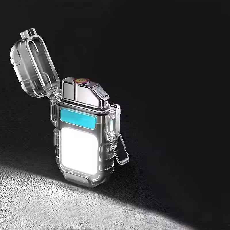 Rechargeable Electronic Lighter with LED Flashlight – Outdoor & Camping Use