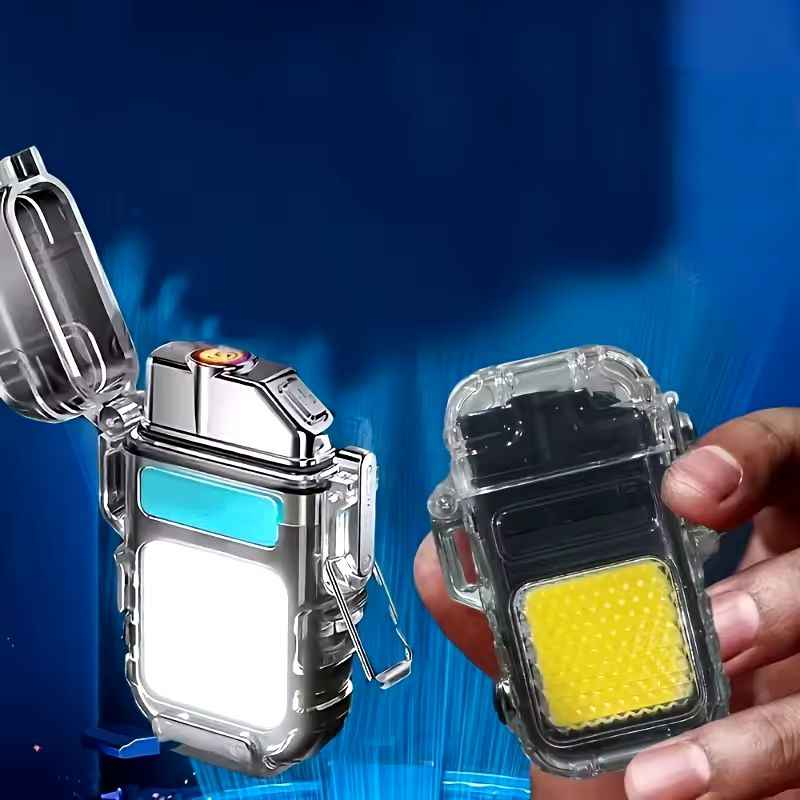 Rechargeable Electronic Lighter with LED Flashlight – Outdoor & Camping Use