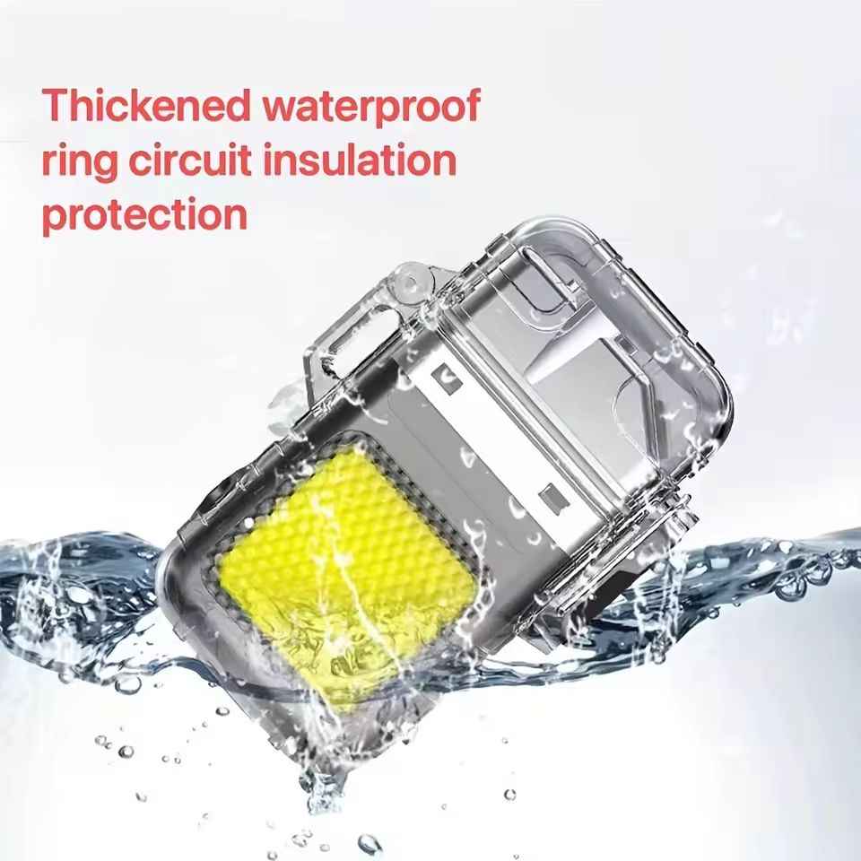 Rechargeable Electronic Lighter with LED Flashlight – Outdoor & Camping Use