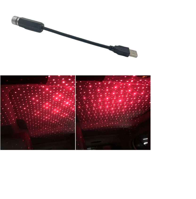 Romantic Car Roof Star Projector – USB LED Galaxy Light