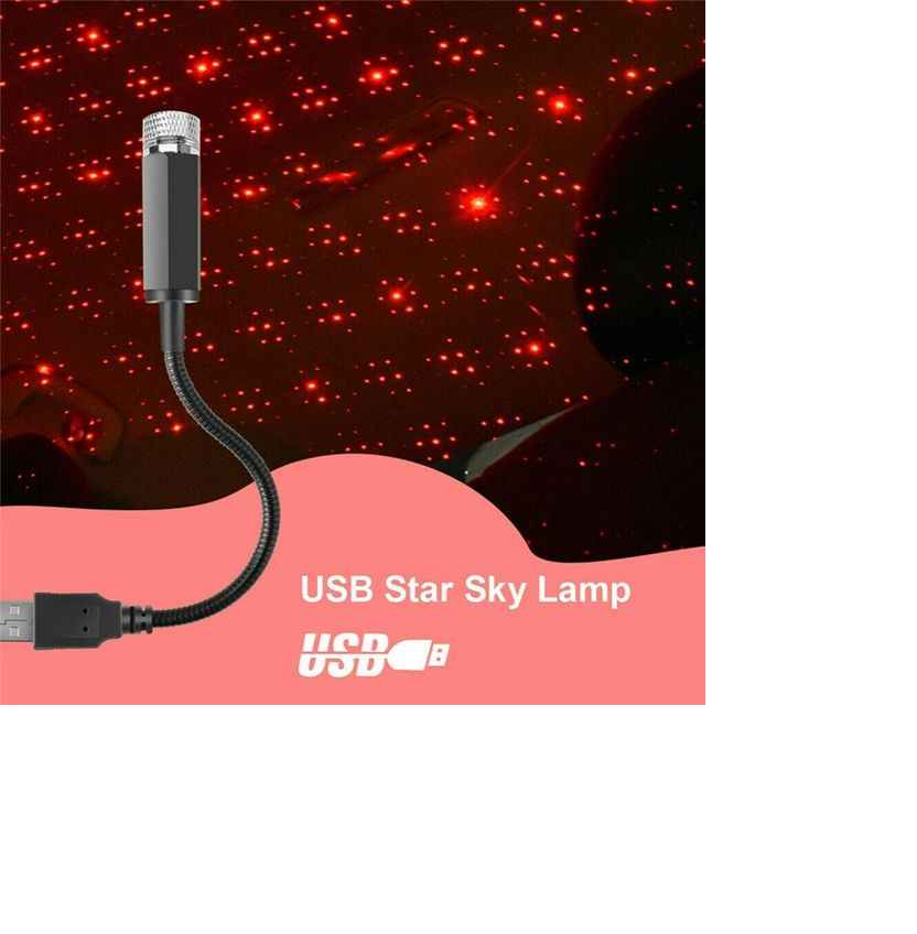 Romantic Car Roof Star Projector – USB LED Galaxy Light