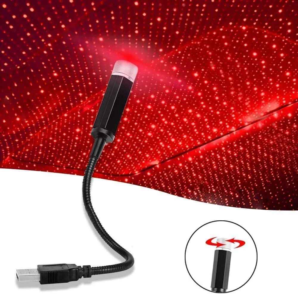 Romantic Car Roof Star Projector – USB LED Galaxy Light