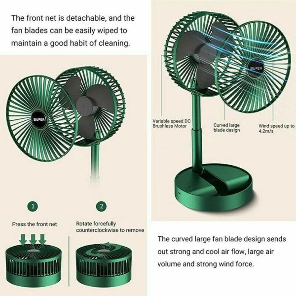 Folding Fan Summer Silent Desktop Retractable Fan For Office Bedroom School Usb Ventilator (electric Usb Operated)
