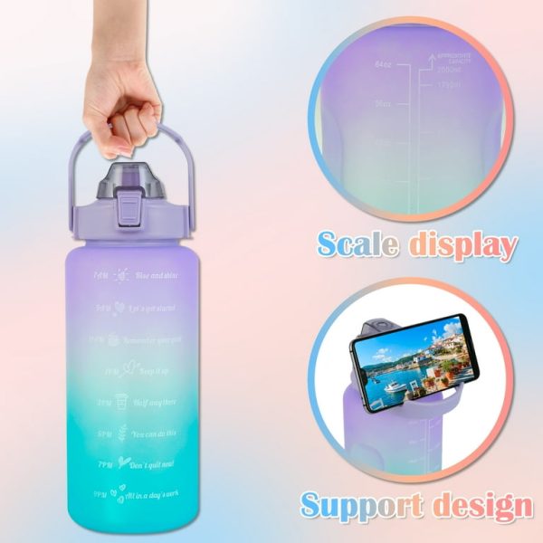 3-Pack Sports Water Bottles with Time Marker & Leakproof Lid (random Color)