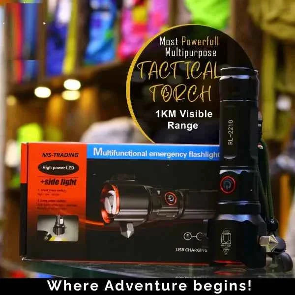 2-in-1 Emergency Flashlight Torch & Charging Bank | Waterproof LED 2210 Long Range