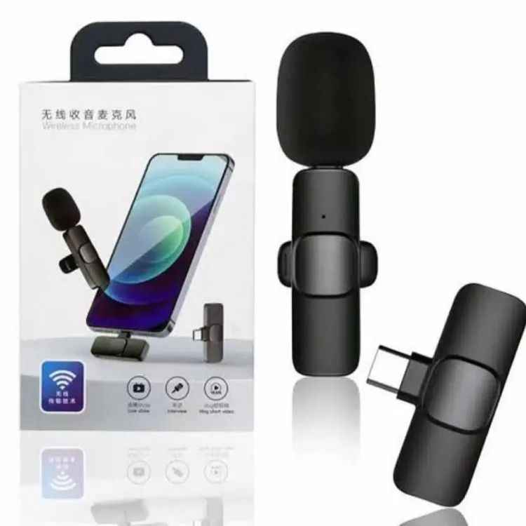 K8 Wireless Vlogging Microphone with Accessories for Type C, iOS, Android & 3.5mm Jack