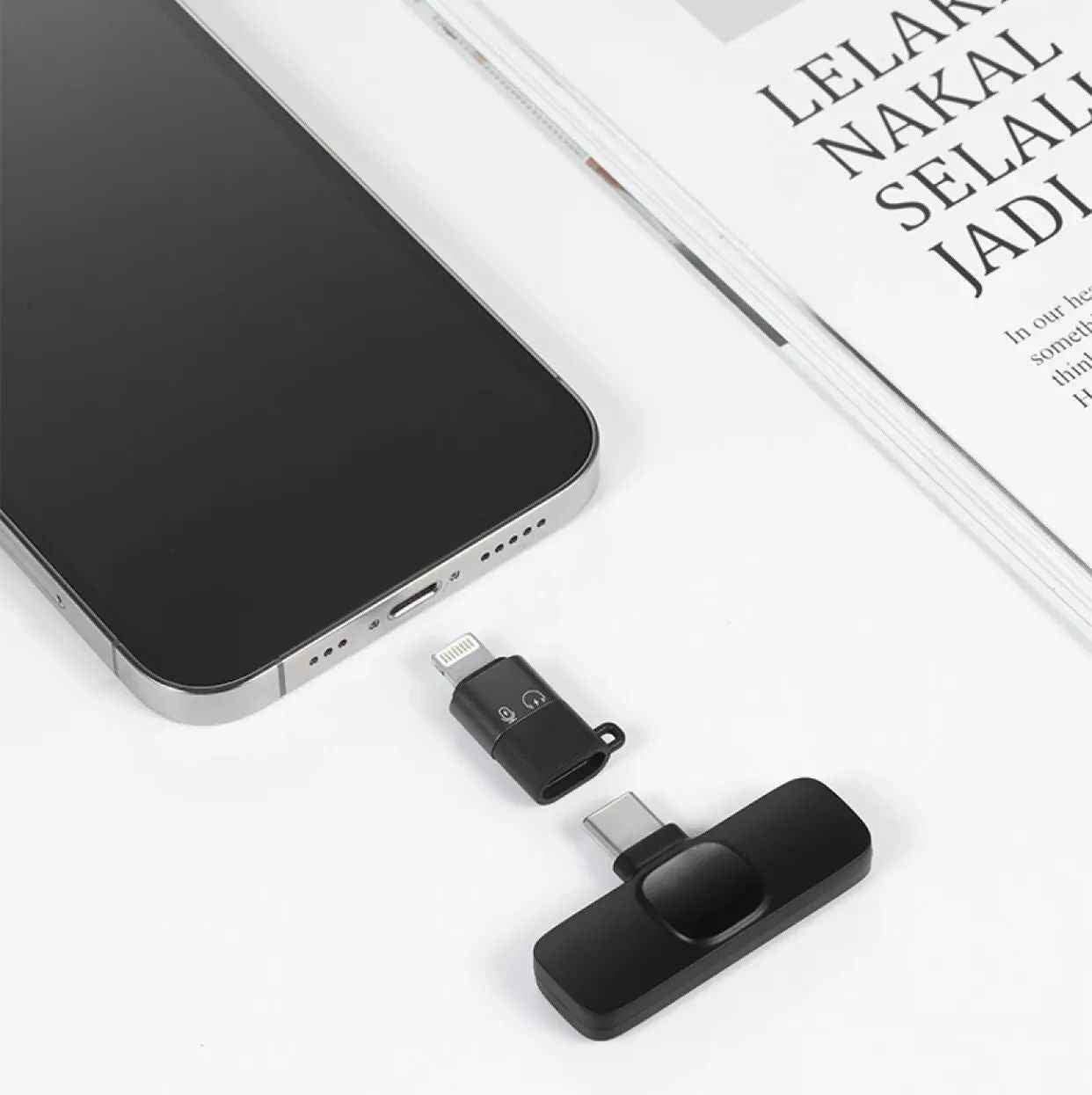 K8 Wireless Vlogging Microphone with Accessories for Type C, iOS, Android & 3.5mm Jack