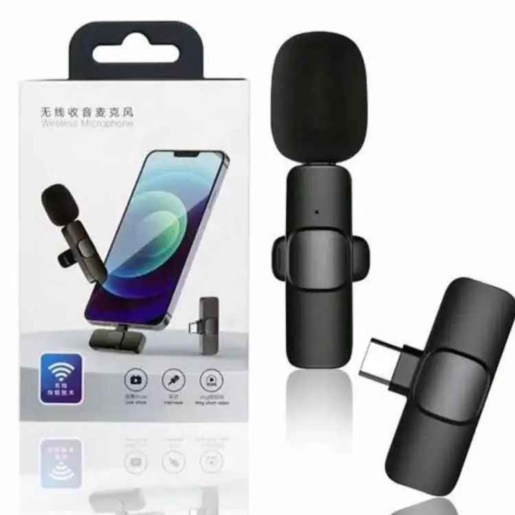 K8 Wireless Vlogging Microphone with Accessories for Type C, iOS, Android & 3.5mm Jack