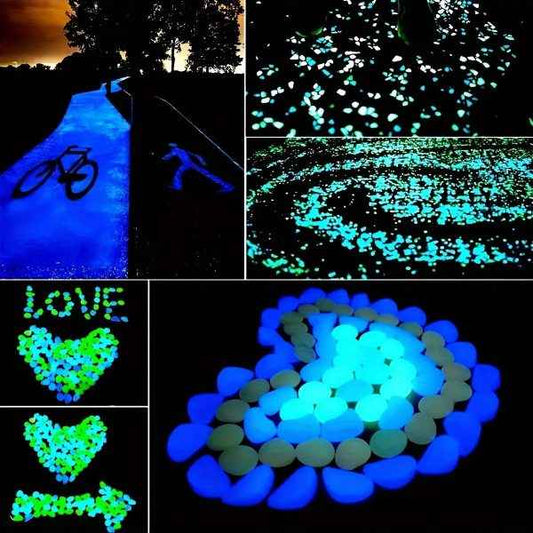 Glow in the Dark Pebbles – 100pcs Luminous Resin Stones for Garden, Aquarium & Decor (Random Colors)