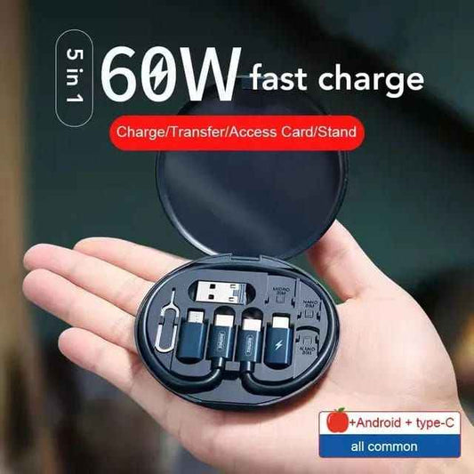 5-in-1 Portable Data Cable Storage Set