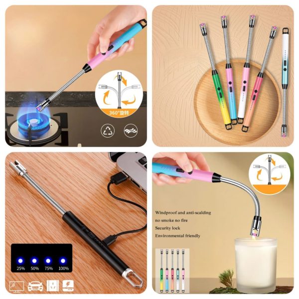 Arc Lighter With Usb Charging | Flameless Windproof | Led Battery Display