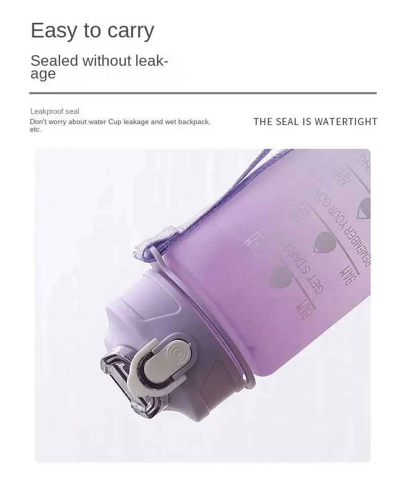 3Pcs Water Bottle Set – Time Marker & Leak-Proof Flip Lid (Random Color)