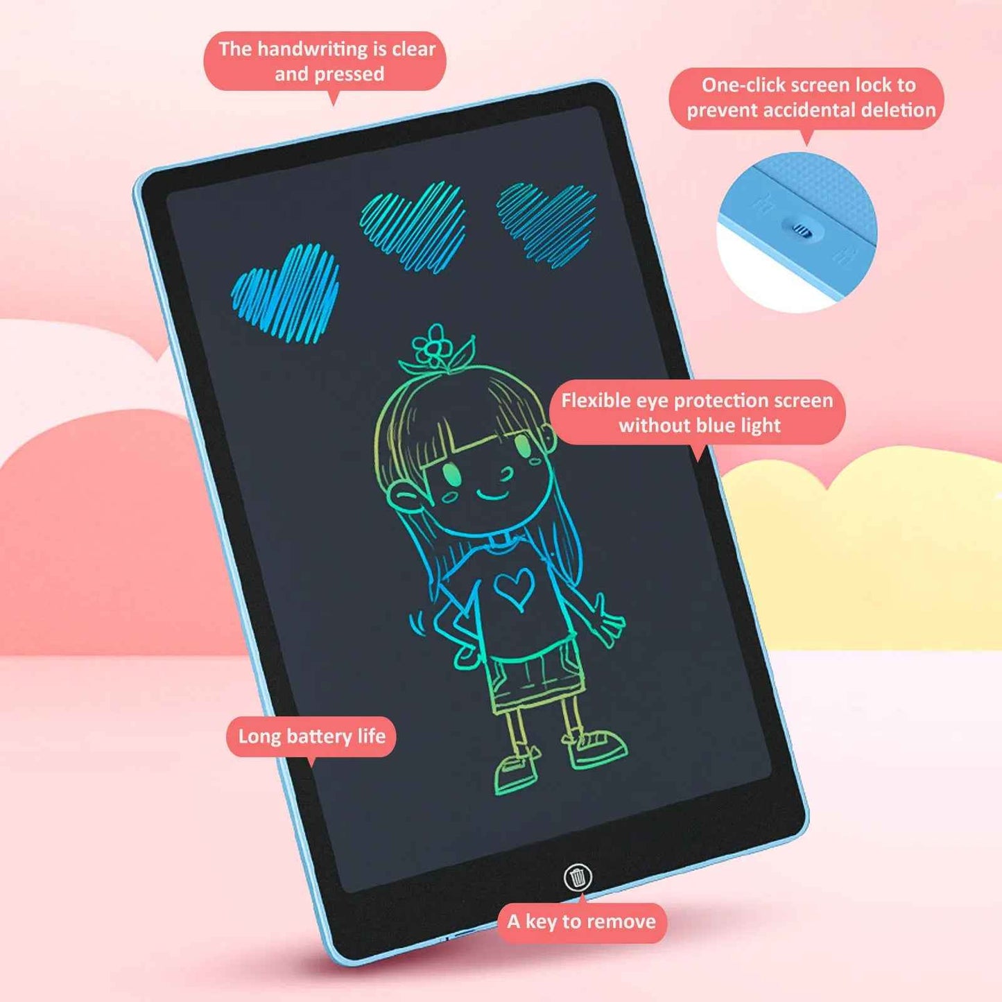 12-Inch LCD Writing Tablet – Colorful Electronic Slate for Kids