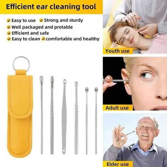 6-Piece Ear Wax Cleaning Kit, Ear Pick Tools & Spring Cleaner for Adults and Children