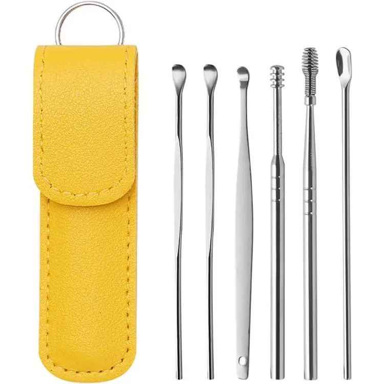 6-Piece Ear Wax Cleaning Kit, Ear Pick Tools & Spring Cleaner for Adults and Children