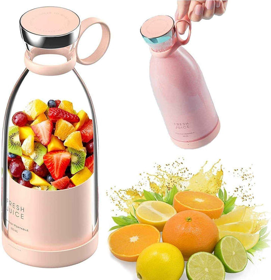 Portable USB Blender Bottle – Mini Juicer for Shakes & Smoothies, 6 Blades, 380ml (Multicolor)