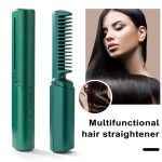 Cordless Hair Straightener Brush, USB Rechargeable, Anti-Scald, 70min Battery Life, Portable for Home & Travel